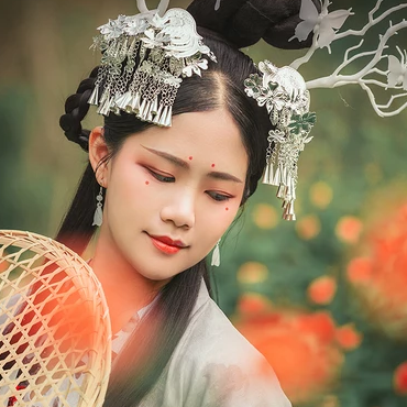 淡雅清新木槿花女生頭像，唯美古風(fēng)真人頭像