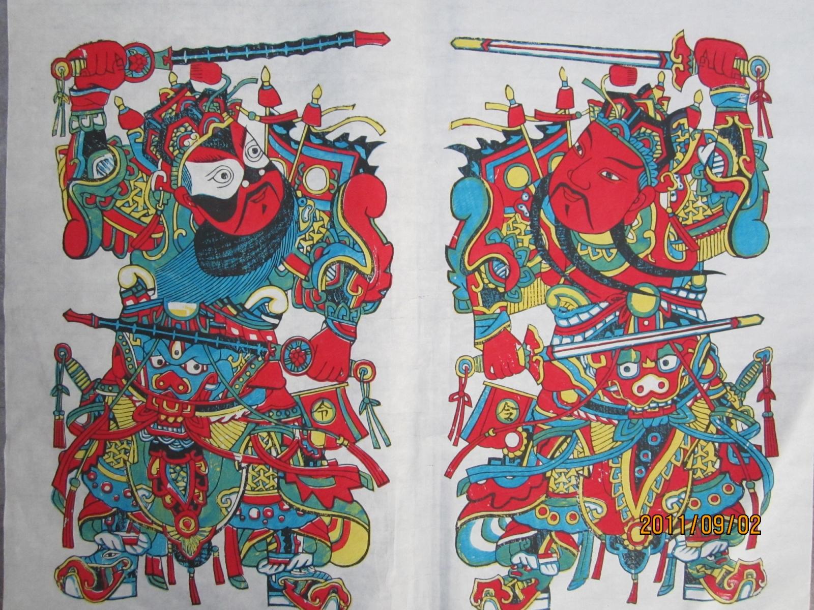 15款生動(dòng)門神人物年畫，唯美中國吉祥人物年畫