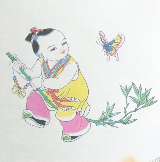 十款民間工藝年畫，古風(fēng)手繪童趣中國年畫