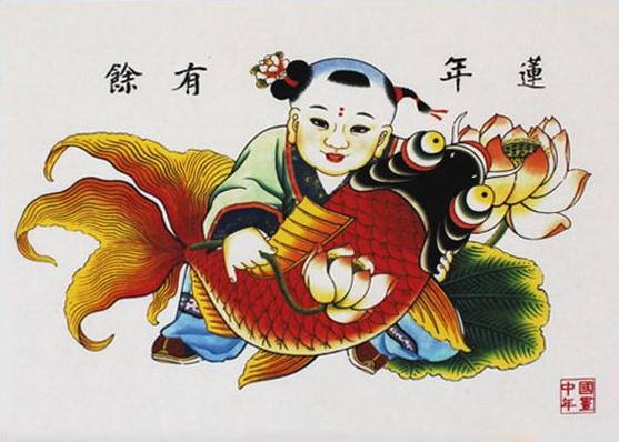 12款民間工藝年畫，手繪民俗文化年畫