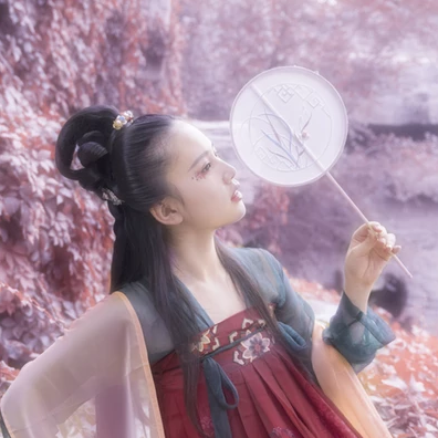 紫色文藝女生頭像，唯美古風真人頭像