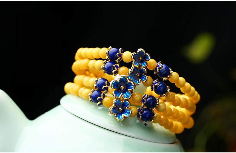 天然滿(mǎn)蜜雞油黃蜜蠟四圈手串