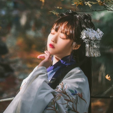 文藝彈琵琶女生頭像，唯美古風真人頭像