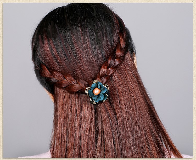 復古風布藝花朵發(fā)圈頭飾