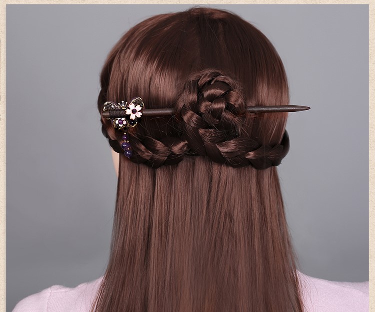 紫色復古風簪子古典頭飾