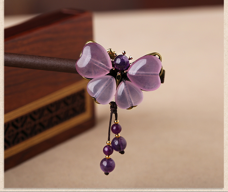 紫色復古風簪子古典頭飾
