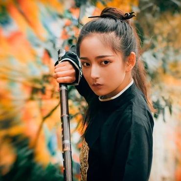 霸氣帶兵器俠客女生頭像，唯美古風(fēng)真人頭像