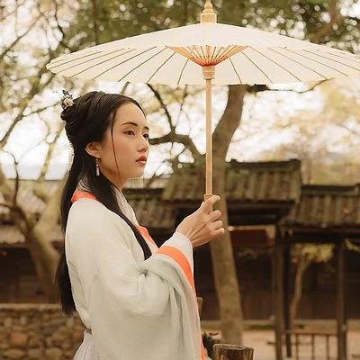 傷感思念帶傘女生頭像，唯美古風(fēng)真人頭像