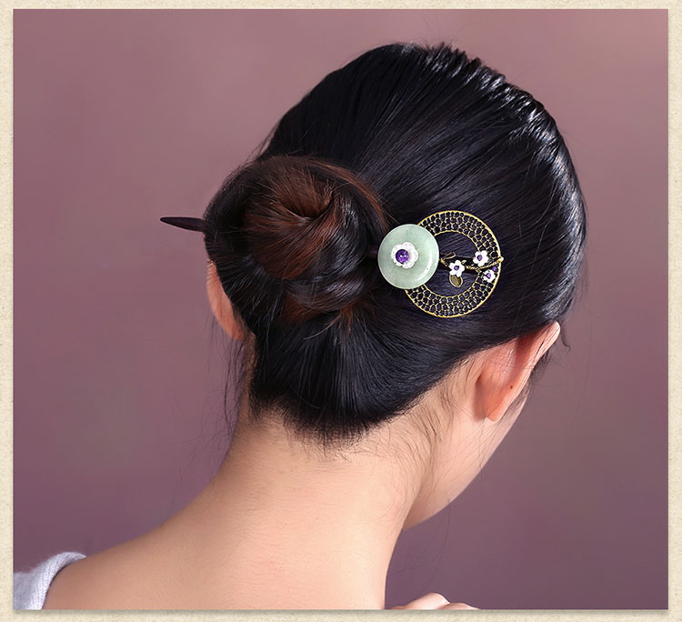 古風(fēng)發(fā)簪木簪子，匠心啟航閱讀復(fù)古盤(pán)發(fā)頭飾