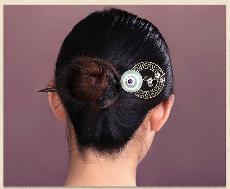 古風(fēng)發(fā)簪木簪子，匠心啟航閱讀復(fù)古盤(pán)發(fā)頭飾