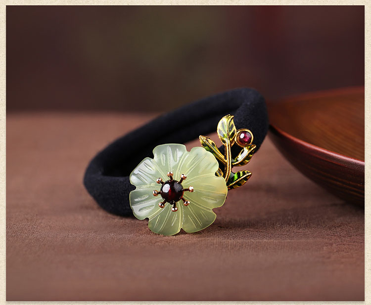 古風(fēng)小清新風(fēng)發(fā)圈，岫玉復(fù)古頭繩頭飾