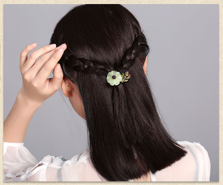古風(fēng)小清新風(fēng)發(fā)圈，岫玉復(fù)古頭繩頭飾