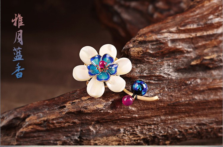 古風花朵時尚小清新胸針飾品