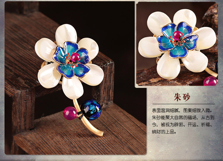 古風花朵時尚小清新胸針飾品