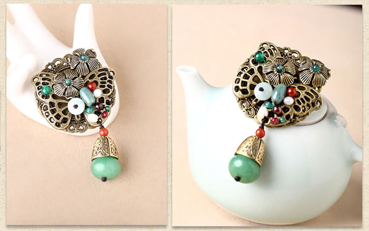 古銅金屬鏤空復古胸針飾品
