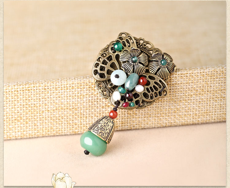 古銅金屬鏤空復古胸針飾品