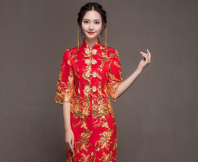 優(yōu)雅端莊中式禮服，唯美新娘禮服