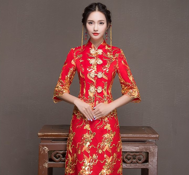 優(yōu)雅端莊中式禮服，唯美新娘禮服