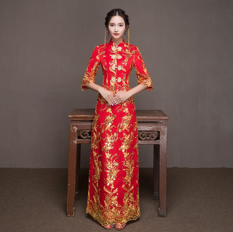 優(yōu)雅端莊中式禮服，唯美新娘禮服