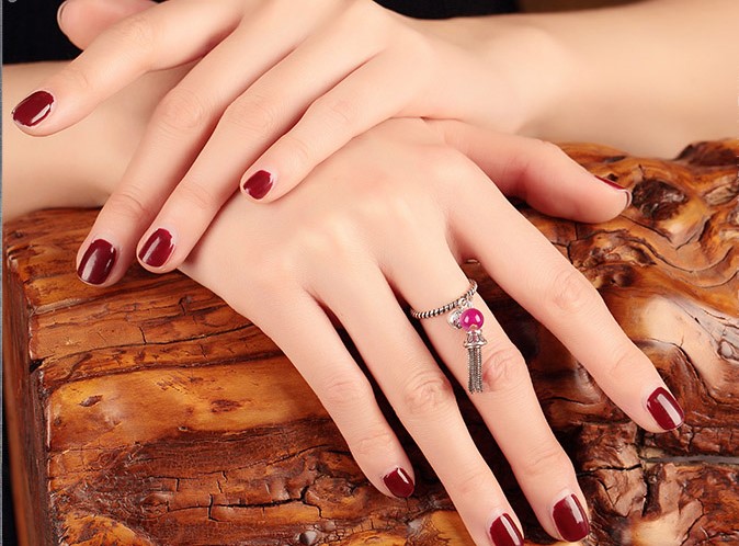 一見(jiàn)傾心民族風(fēng)藏銀戒指開(kāi)口流蘇指環(huán)首飾