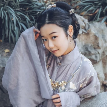 素雅灰色漢服女生頭像，唯美古風(fēng)真人頭像