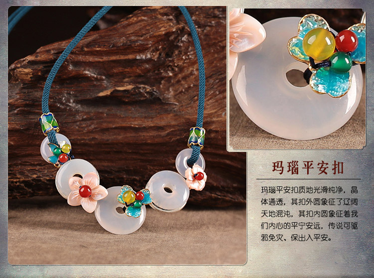 清麗秀雅平安扣小清新鎖骨鏈項鏈首飾