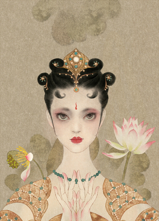 唯美匠心啟航閱讀女子手繪插畫二