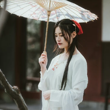 清新文藝帶傘女生頭像，唯美古風(fēng)真人頭像