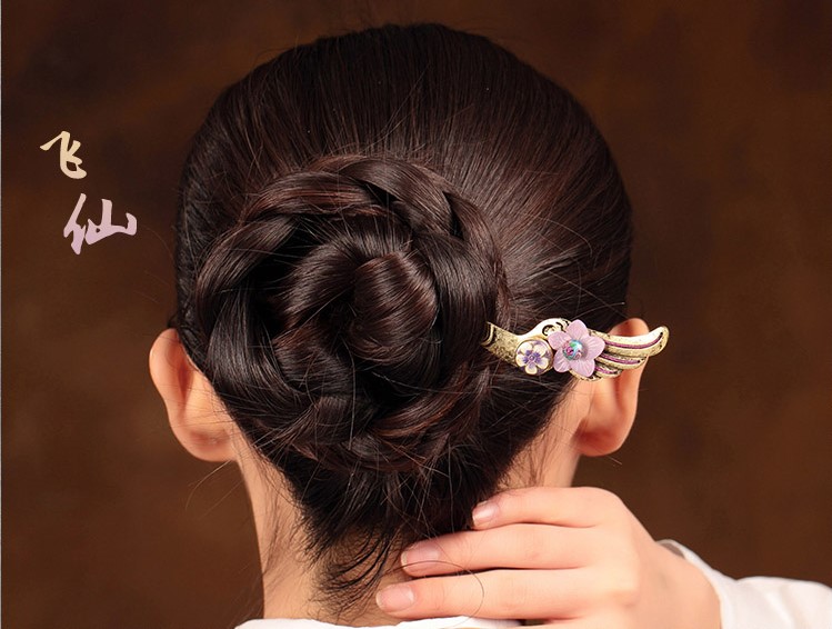 古風(fēng)簡(jiǎn)約發(fā)簪：飛仙淡紫貝殼花朵簪子頭飾
