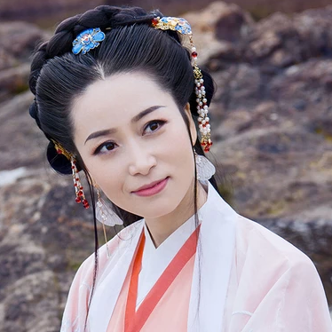 珠簾斗笠女生頭像，唯美古風真人頭像