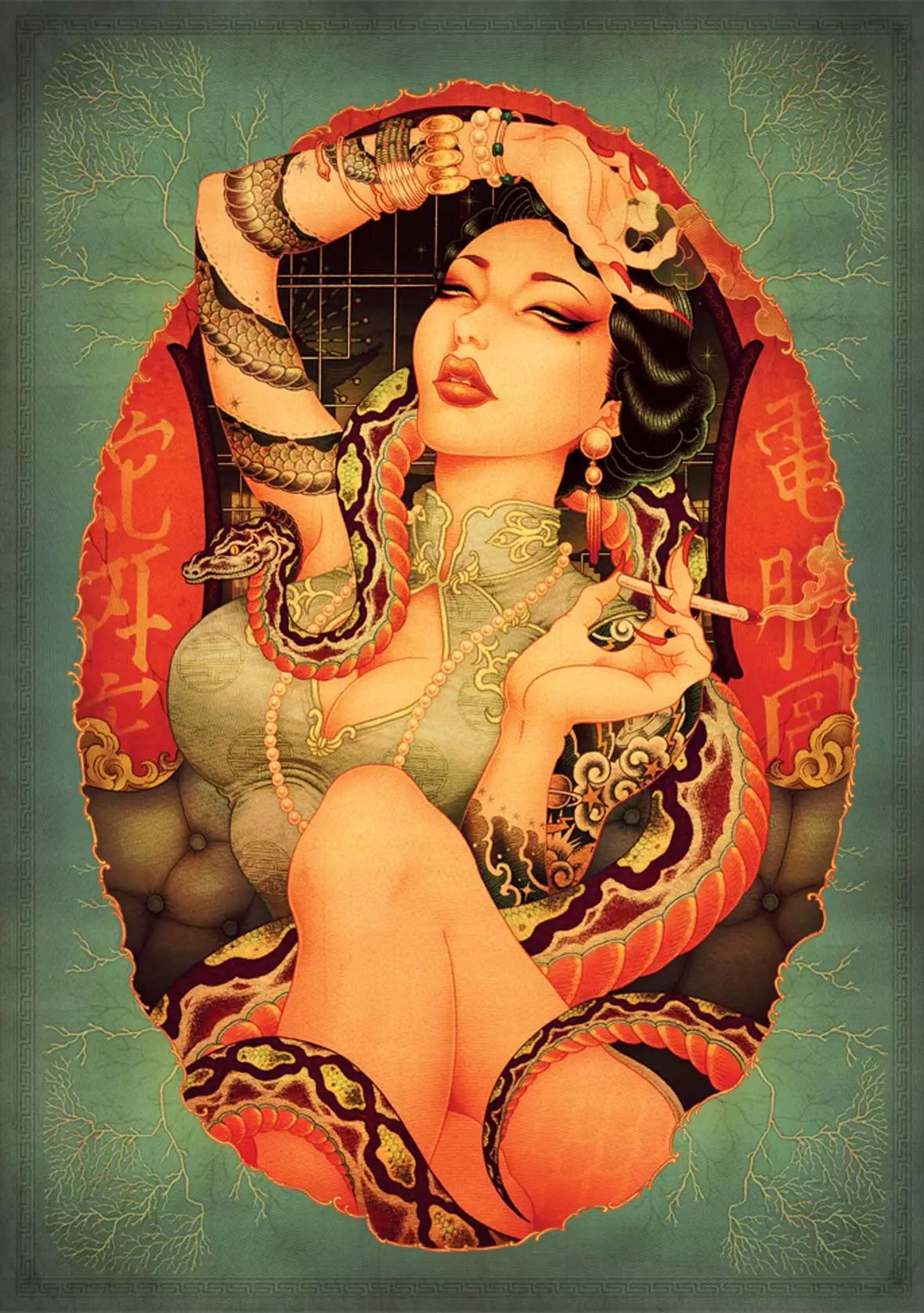 洋溢著肉欲的插畫：日本畫家筆下的東方美感！