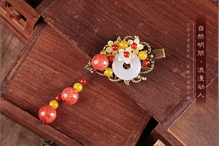 戀曦古風古典花朵發(fā)夾頭飾