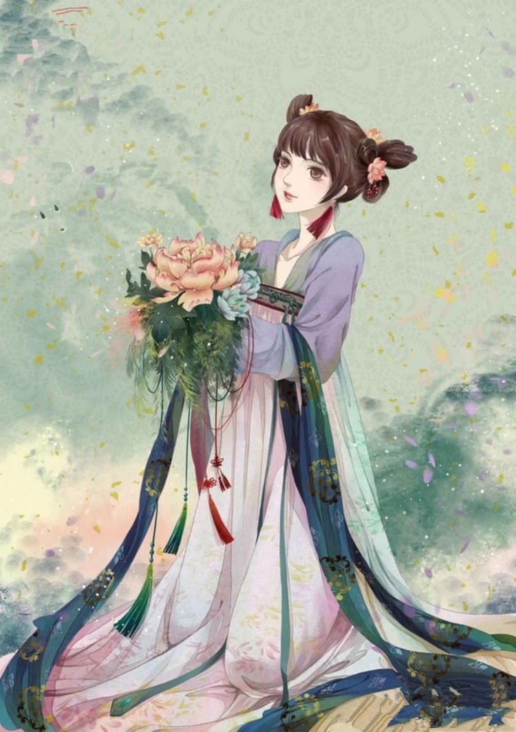 匠心啟航閱讀美女手繪插畫圖片，五款唯美古風(fēng)人物