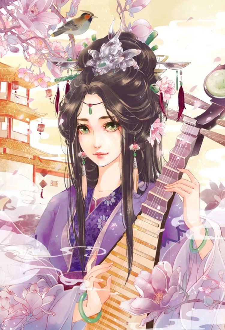 匠心啟航閱讀美女手繪插畫圖片，五款唯美古風(fēng)人物