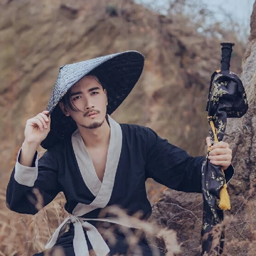 霸氣帶斗笠男生頭像，唯美古風(fēng)真人頭像