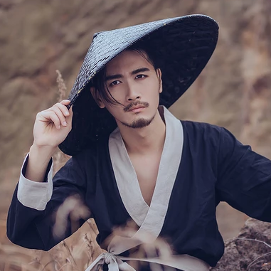 霸氣帶斗笠男生頭像，唯美古風(fēng)真人頭像