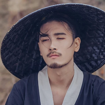 霸氣帶斗笠男生頭像，唯美古風(fēng)真人頭像