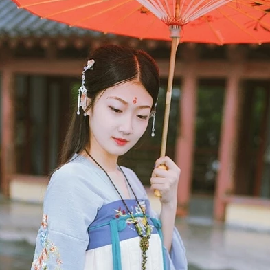 清新帶傘女生頭像，唯美古風(fēng)真人頭像