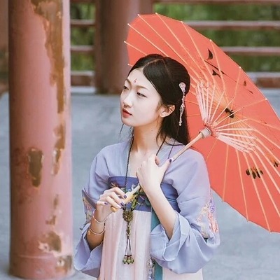清新帶傘女生頭像，唯美古風(fēng)真人頭像