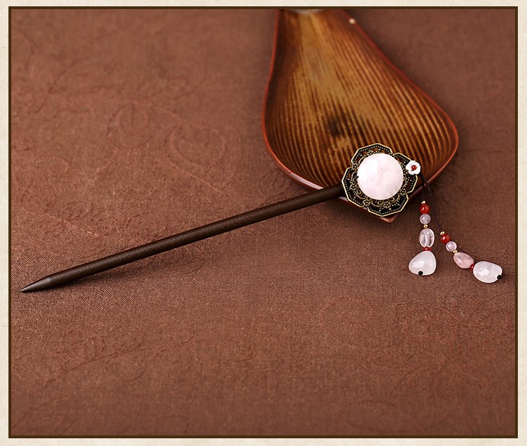 古風(fēng)淑女公主流蘇珠釵，岫玉發(fā)釵發(fā)簪頭飾