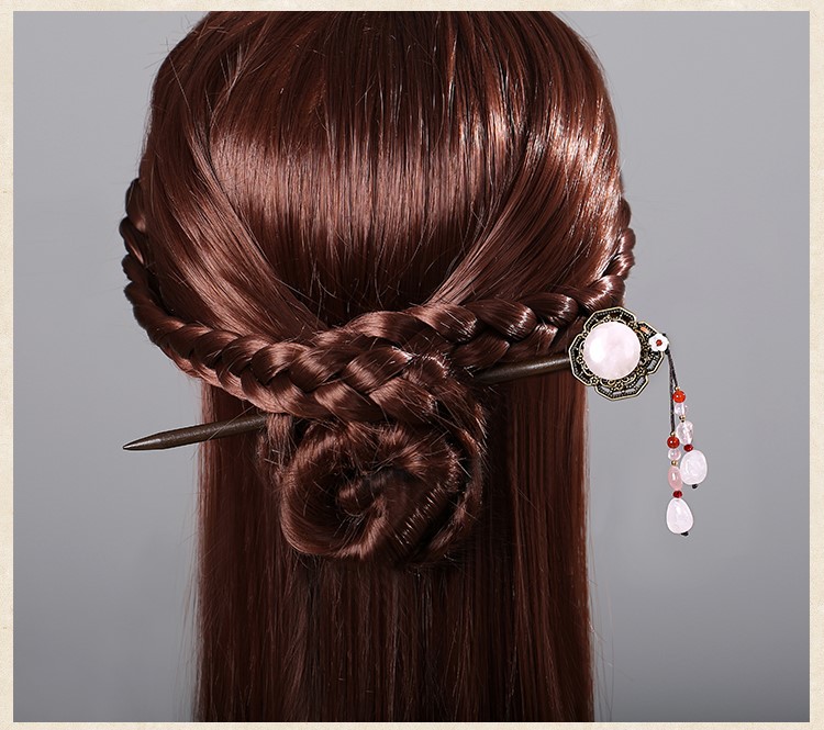 古風(fēng)淑女公主流蘇珠釵，岫玉發(fā)釵發(fā)簪頭飾