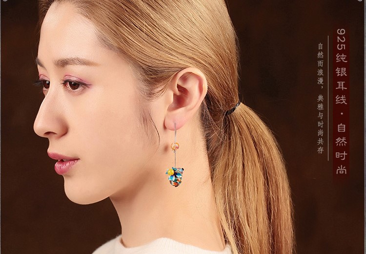 清新匠心啟航閱讀耳墜，詩意銀線耳環(huán)首飾