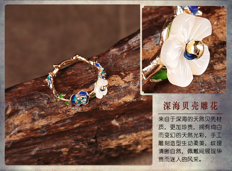 花清典雅指環(huán)，匠心啟航閱讀簡(jiǎn)約戒指首飾