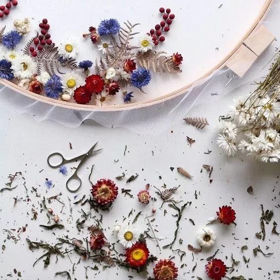 手工刺繡藝術：Olga Prinku 鮮花刺繡