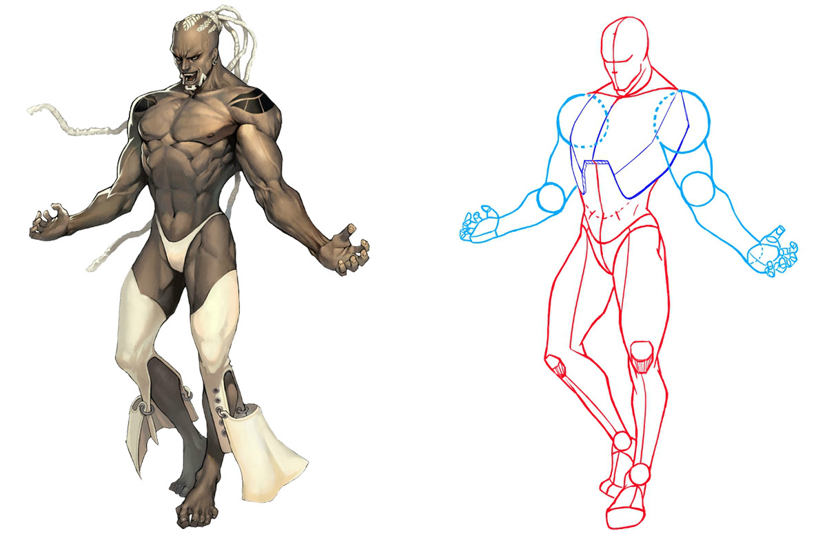 動漫人物圖片，動漫人體結(jié)構(gòu)骨骼提煉線稿
