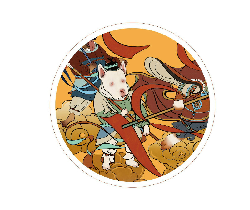 新穎風格新年海報，狗年特色海報設計