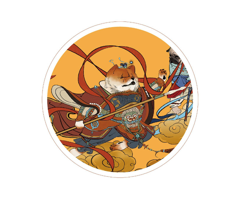 新穎風格新年海報，狗年特色海報設計