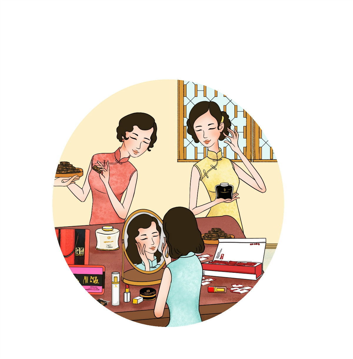 一款匠心啟航閱讀化妝品宣傳插畫，廣告插畫設(shè)計(jì)