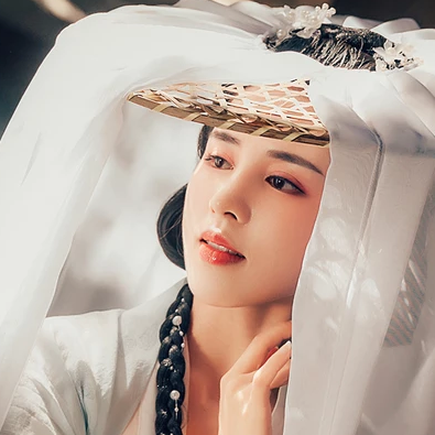 素雅笠紗女生頭像，唯美古風(fēng)真人頭像