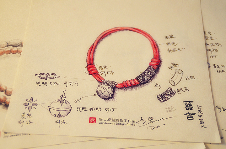 囍吉匠心啟航閱讀手鏈，本命年紅繩銀蓮花鈴鐺首飾